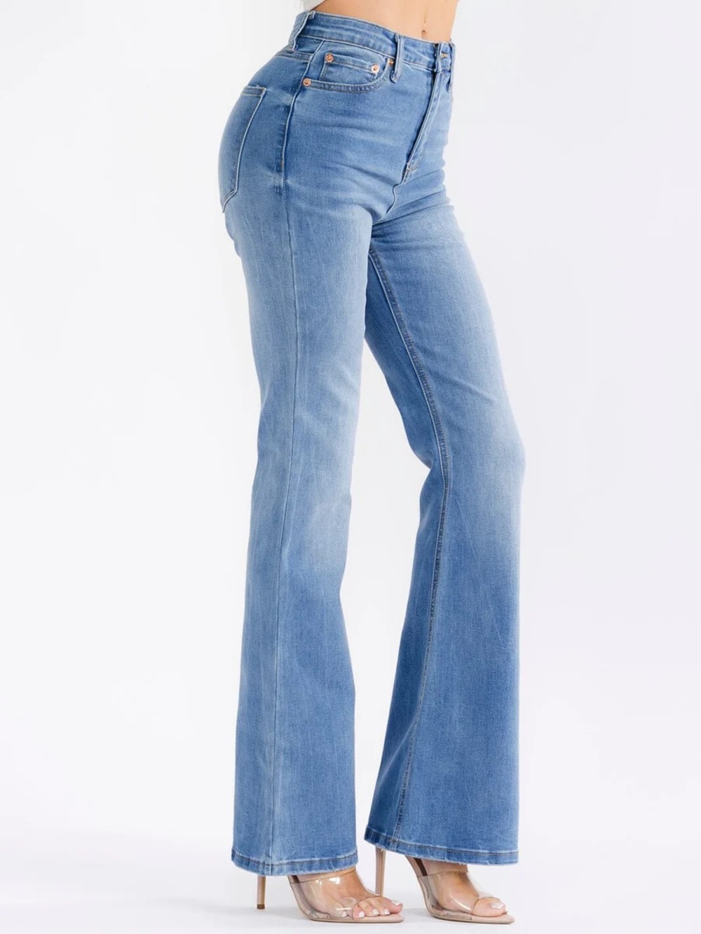 173 • Boho High-Rise Light Blue Flare Jeans